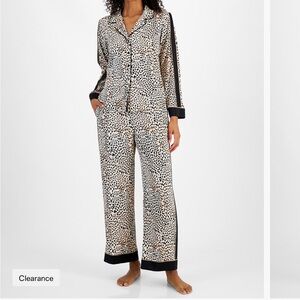 I.N.C. Satin Pajama Set Size M - Animal/Leopard Print